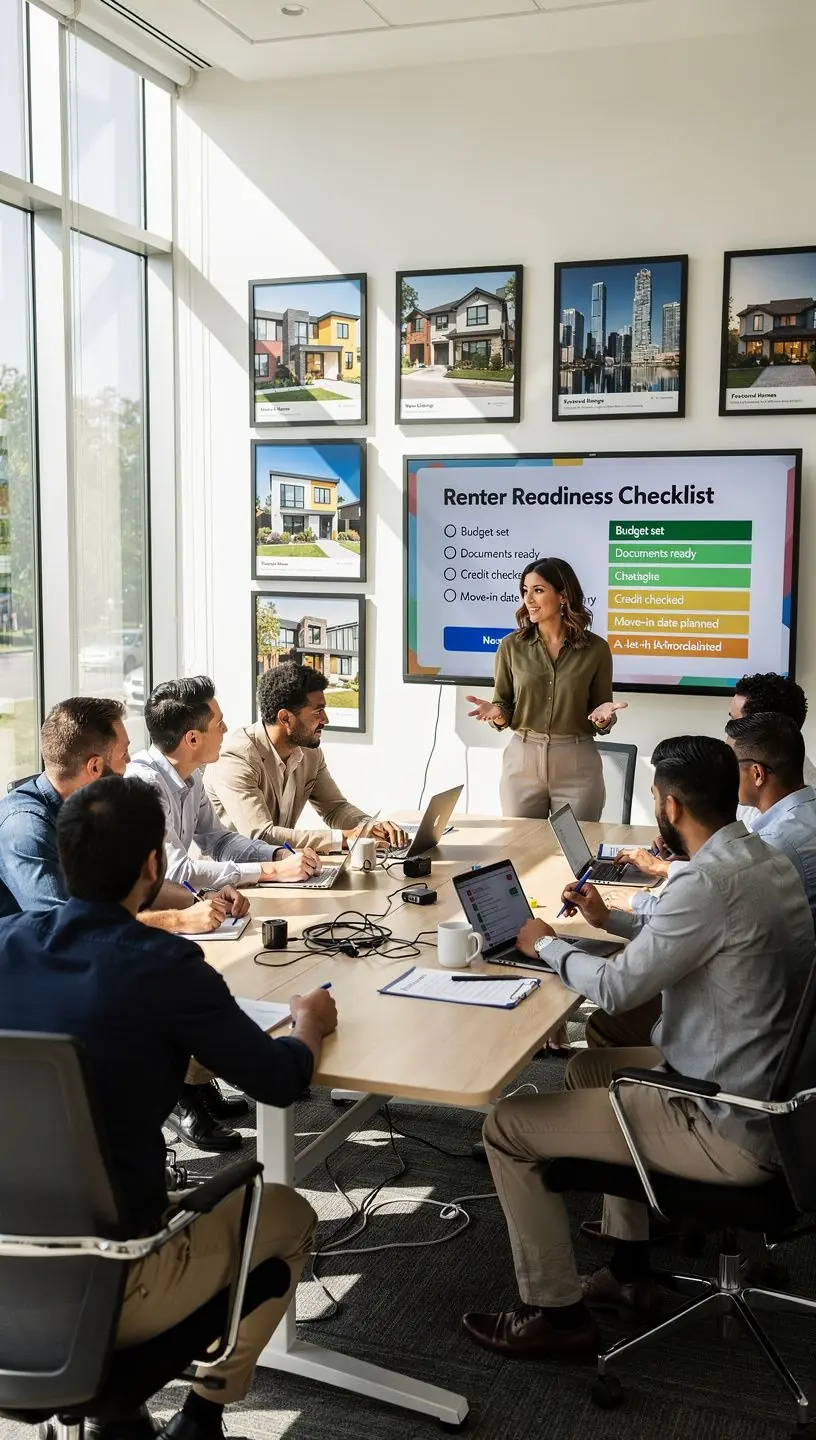 Lista kontrolna gotowości najemcy z zaznaczonymi punktami do spełnienia.