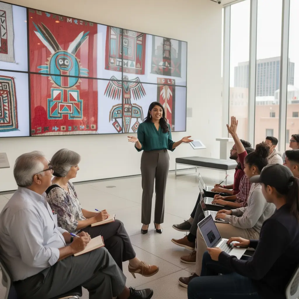 Tablica informacyjna z harmonogramem nadchodzących wydarzeń w muzeum.